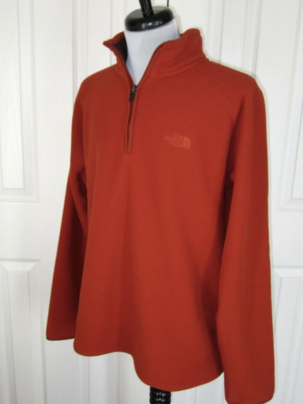 The North Face Men's M Waffle Weave Fleece 1/2 Zip Pullover - Brick Red